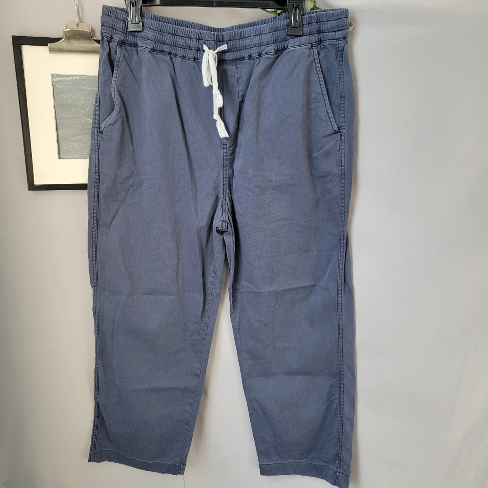 Faherty Essential Drawstring Cotton Modal Linen Blend Pants In Blue L‎ - Picture 2 of 14